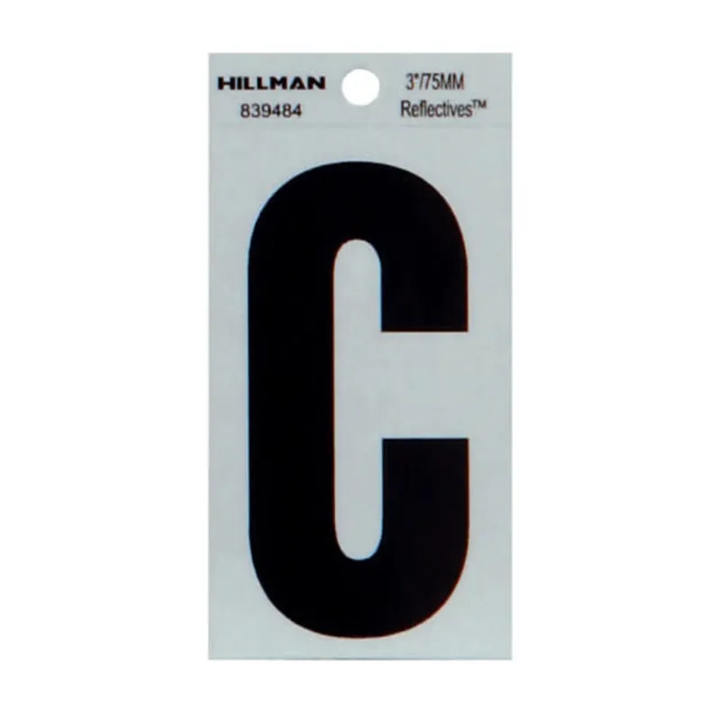 TRUE VALUE TV101720 3 BLK Refl Letter C