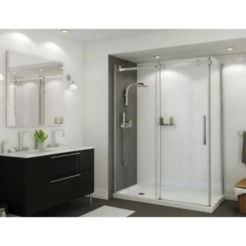 MAAX 420006-L-502-001 Maax B3Square 60 inch x 36 inch x 4 inch Acrylic Corner Left Shower Base Left Drain