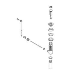 Kohler K-1037023-BN Standard Drain With Overflow, 1-1/4 inch, Vibrant Brushed Nickel