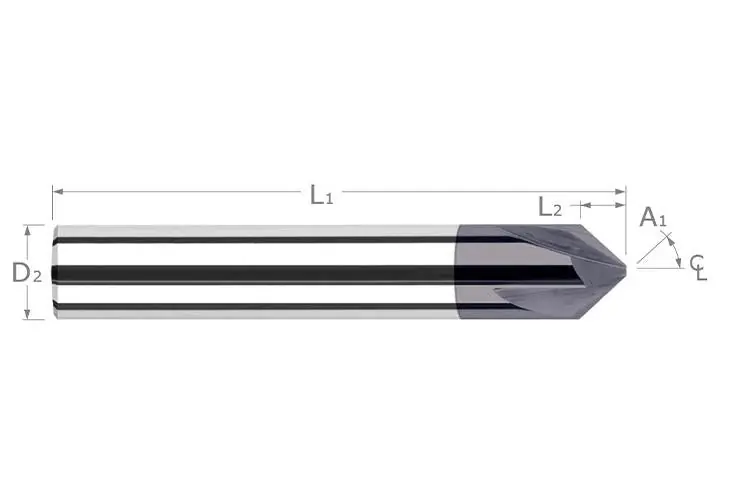 Harvey Tool 47630-C3 Chamfer Cutter 1/4 in Diameter 60 deg Included Angle