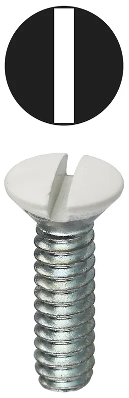 L.H. Dottie 413WHT #6-32 x 1/4 Inch White Painted Steel Slotted Oval Head Wallplate Screw