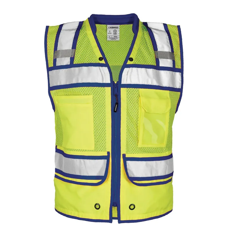 Kishigo S50424X High Performance Surveyors Vest 4XL Lime and Royal Blue Color Contrast