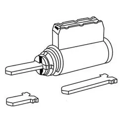 KABA ILCO CORP 15395CE-26D-OB Cylinder Lock, Key-In-Knob, 5-Pin, Corbin/Russwin Keyway, 0-Bitted, Satin Chrome Plated