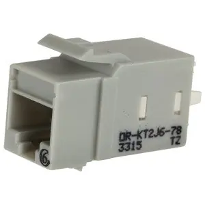 ORTRONICS KT2J6-78 Category 6 Keystone Jack, Lacing Cap Termination, Gray