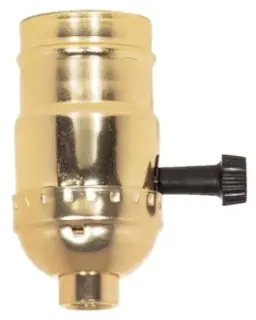 SATCO 80-1560 3-Way Turn Knob Socket With Removable Knob 250W 250V