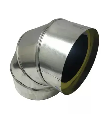 Air Duct Products 5222.18-26P C-Lined 90 Degree Elbow 26 Gauge