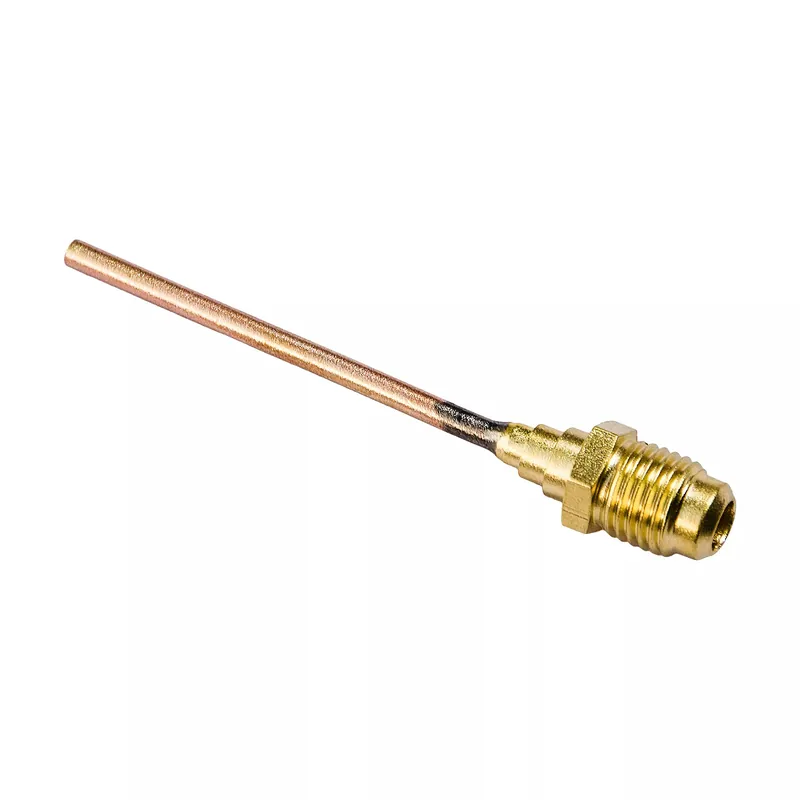 BesTech BT8408 1/4 Inch Male Flare Access Fitting with 1/8 Inch Copper Tube Extension Economy Line Service Valve