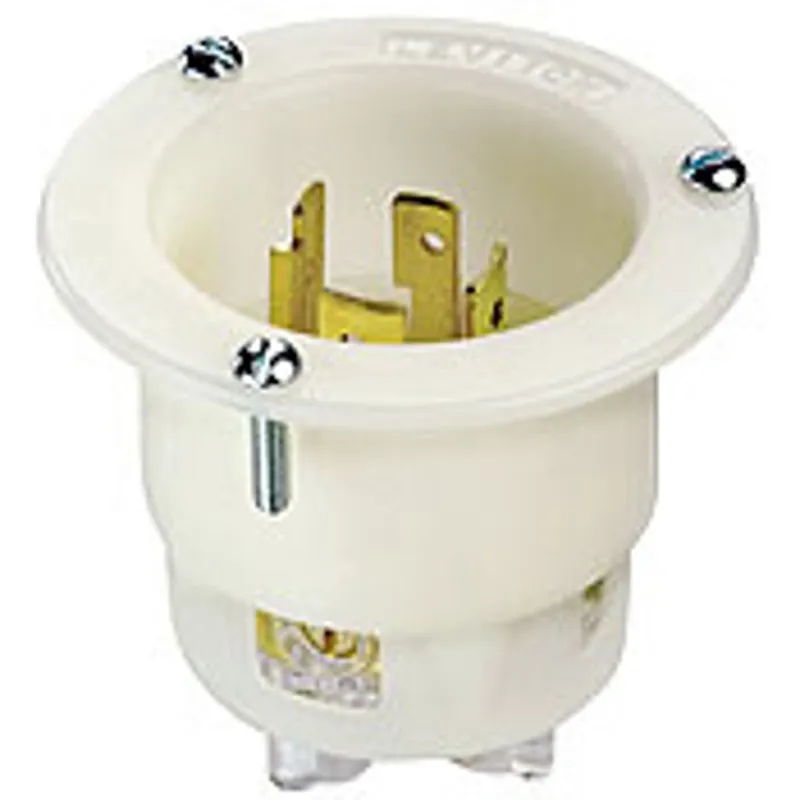 Leviton 2435 Locking Flanged Inlet 3-Phase Grounding Receptacle 20 Amp 480 Volt NEMA L16-20P