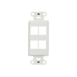 ON-Q Legrand WP3414WH Decorator Outlet Strap 4-Port Keystone Insert Plug