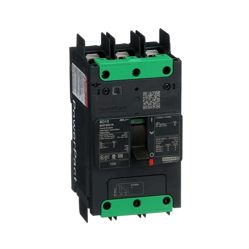 Schneider Electric BDF36015 Circuit Breaker PowerPacT B 15A 3 Pole 600Y/347VAC 14kA