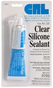 C.R. Laurence 22C Clear Silicone Sealant 3 Fl Oz Tube for Professional Use