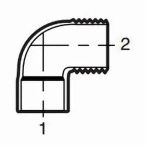 Mueller A01506NL Streamline 90 Deg Pipe Elbow 1/2 in Nominal C x Male