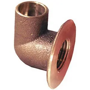 Elkhart Products CFFLS9DLF 1/2 inch 90 Deg Cast Copper Lead-Free Flanged Sink Elbow, SWT x FIP