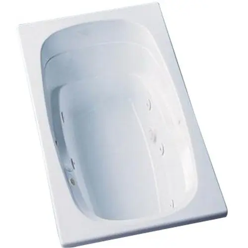 Jason International Inc B4272WH Jason Integrity 7 Jet Rectangular Whirlpool Tub 72 inch x 42 inch x 20-1/2 inch