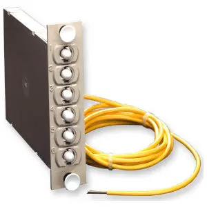 FDC FDC-CP1P-06-15 Unit Connector Panel Ceramic 6-Fiber Multimode - OM1 ST Compatible Adapter 62.5 um 6 in.