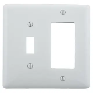 Hubbell Wiring Device-Kellems NP126W HWD Combination Wall Plate Standard 2 Gangs