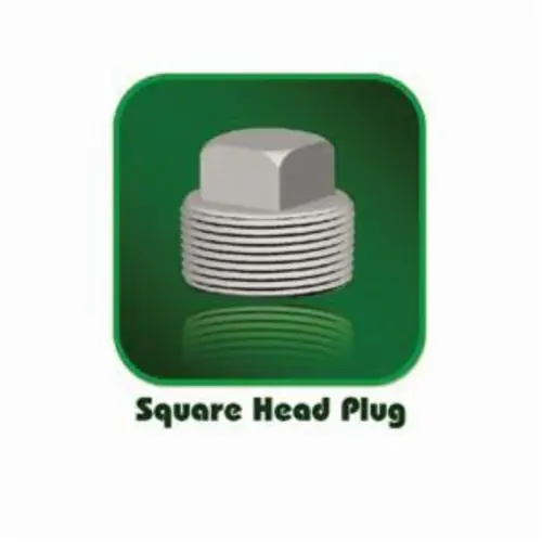 Penn MACHINE 12203304 Square Head Pipe Plug, 3/8 in Nominal, NPT End Style, Carbon Steel
