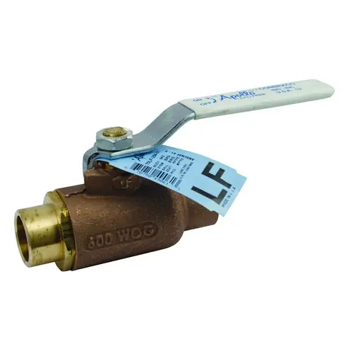 Aalberts 70LF20401 Apollo 70LF-200 Standard Port Bronze Ball Valve 3/4 inch Sweat x Sweat
