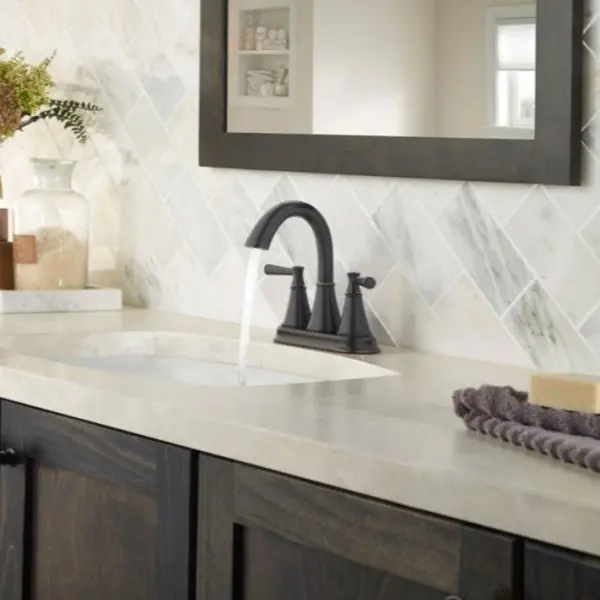 Pfister LF-048-CRYY Cantara Centerset Bathroom Faucet, 2 Handles, Push and Seal Drain, 1.2 gpm Flow Rate