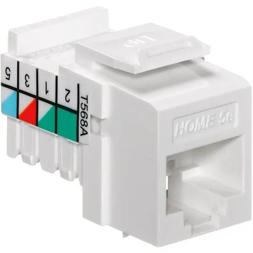 Leviton 5EHOM-RW5 Home CAT5E Connector RJ-45 Network Female White