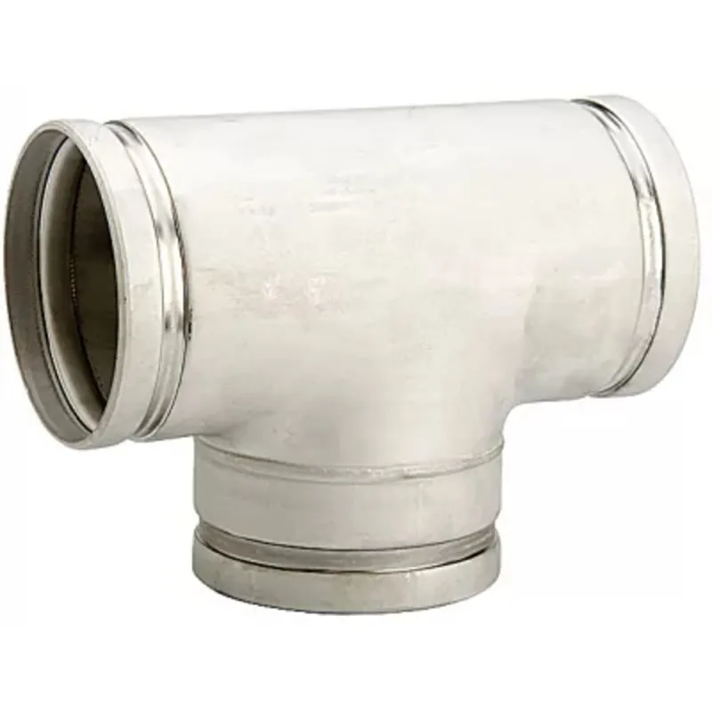 Gruvlok GVLF-A7064SS-600.200-TEE-1004 6 x 2 Tee - 304 Stainless Steel - GR x GR x MPT