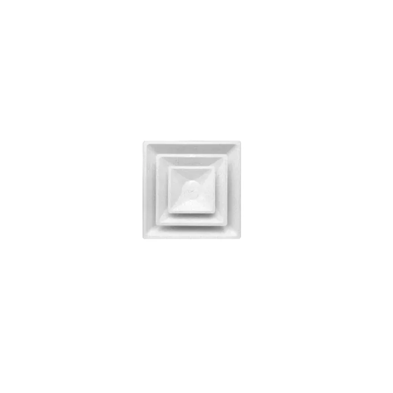 METALAIRE 57006142401 Series 5700 Square Face Diffuser 2 Cone 14 Inch Round Neck Steel Lay in T-Bar 24x24 Inch White