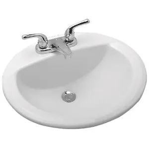 Briggs Plumbing 5515-130 Briggs Savex 4 Inch Center Faucet ADA Oval Vitreous China Drop-in Lavatory Sink, 20 Inch x 17 Inch