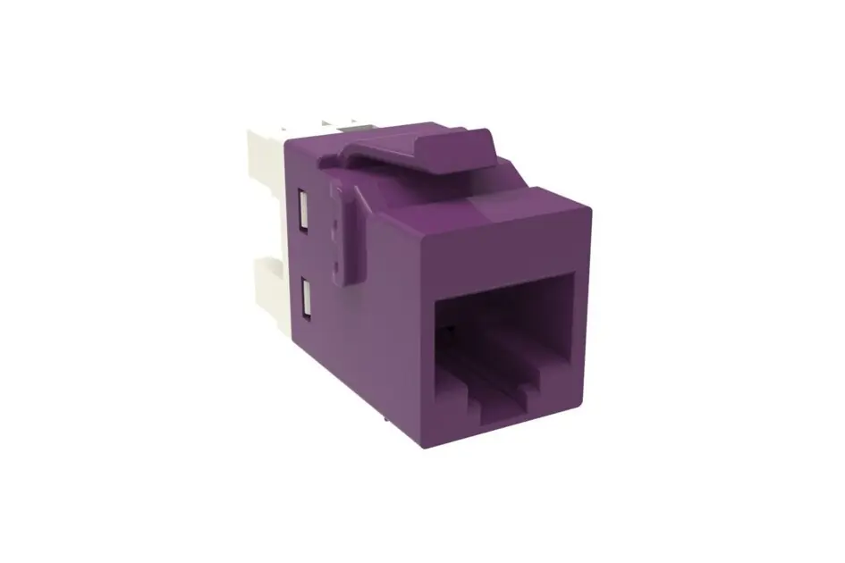 COMMSCOPE 760237660 Copper Jack Cat 6 Commercial UNIPRISE UKJ KEYSTONE MOD RJ45 JACK CAT 6 UTP WITHOUT DUST CVR VIOLET 760237660