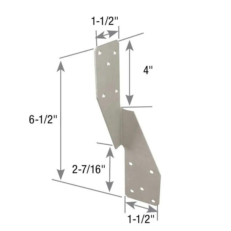 USP URT7A USP RT Series 6-1/2 x 1-1/2 18 ga G90 Galvanized Steel Hurricane Tie