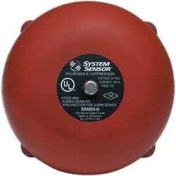 System Sensor SSV120-6 Alarm Bell 120VAC 6 Inch 82dBA Red