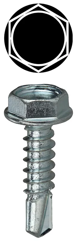 L.H. Dottie TEKHW12112 #12 x 1-1/2 Inch Zinc Plated Steel Hex Washer Head Self Drilling Screw