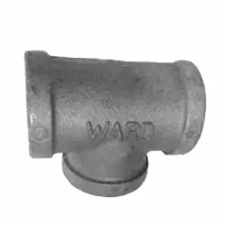 Ward Manufacturing GTFDF 3/4 inch x 1/2 inch x 3/4 inch Galvanized Malleable Iron Tee, FIP x FIP x FIP
