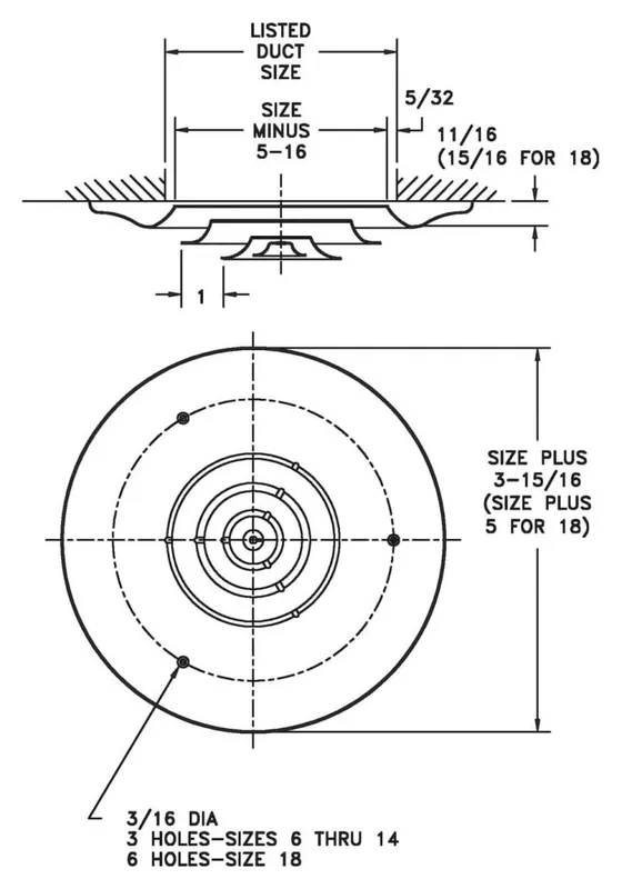 AirMate 800_14-W 17-15/16 Diameter Ceiling Diffuser 14 Duct