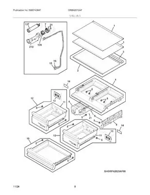 Electrolux 5304537043 Shelf Glass W/ Trim
