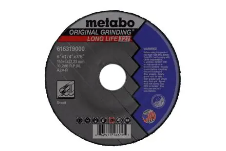 Metabo 655307000 LongLife Original Grinding Wheel T27 A24R 4-1/2 in