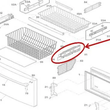 Electrolux 5303918696 Slide Assembly Lower Basket