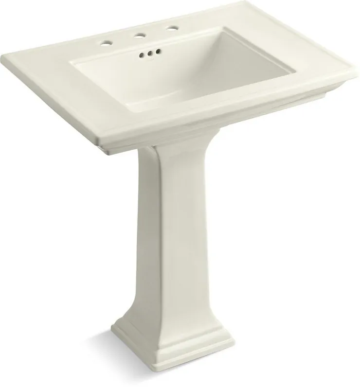 Kohler 2268-8-96 Memoirs Classic 30 x 22 in Rectangular Pedestal Sink and Base