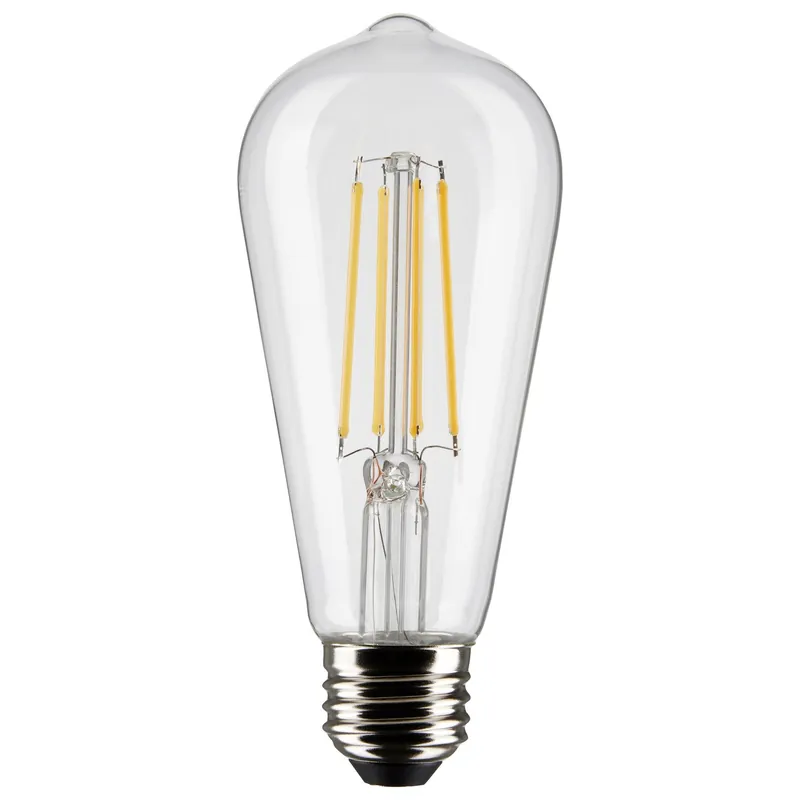 Satco S21365 8 Watt ST19 LED Lamp - Clear - Medium Base - 90 CRI - 4000K - 120 Volts