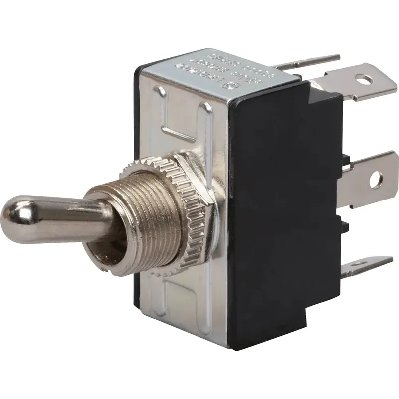 NSI 78100TQ Toggle Switch, Maintained, On-Off-On, DPDT, Bat Handle, Quickconnect