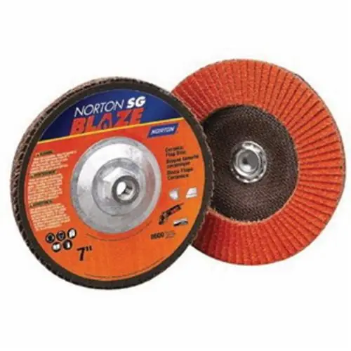 Norton 66261183492 Blaze Ceramic Alumina Coarse Grit Arbor Thread Fiberglass Conical Flap Disc