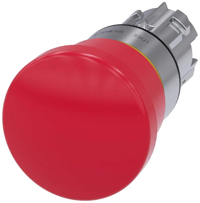 Siemens 3SU1050-1HA20-0AA0 Emerg-Stop Push Pull Red Mh Cap 40mm