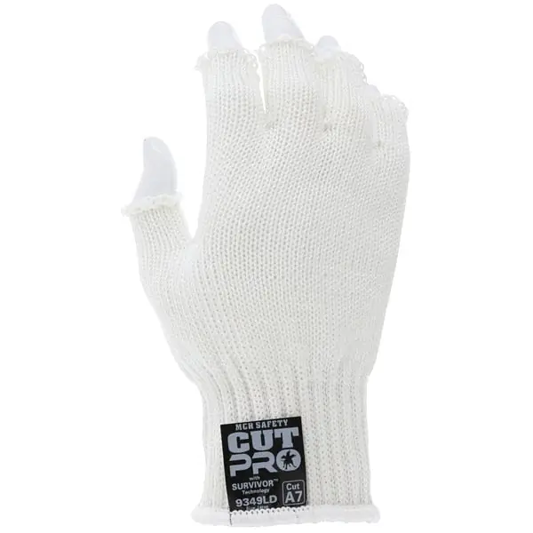 MCR Safety 9349SD Survivor Fingerless Cut Resistant Gloves - Size Small, ANSI Cut Level A7