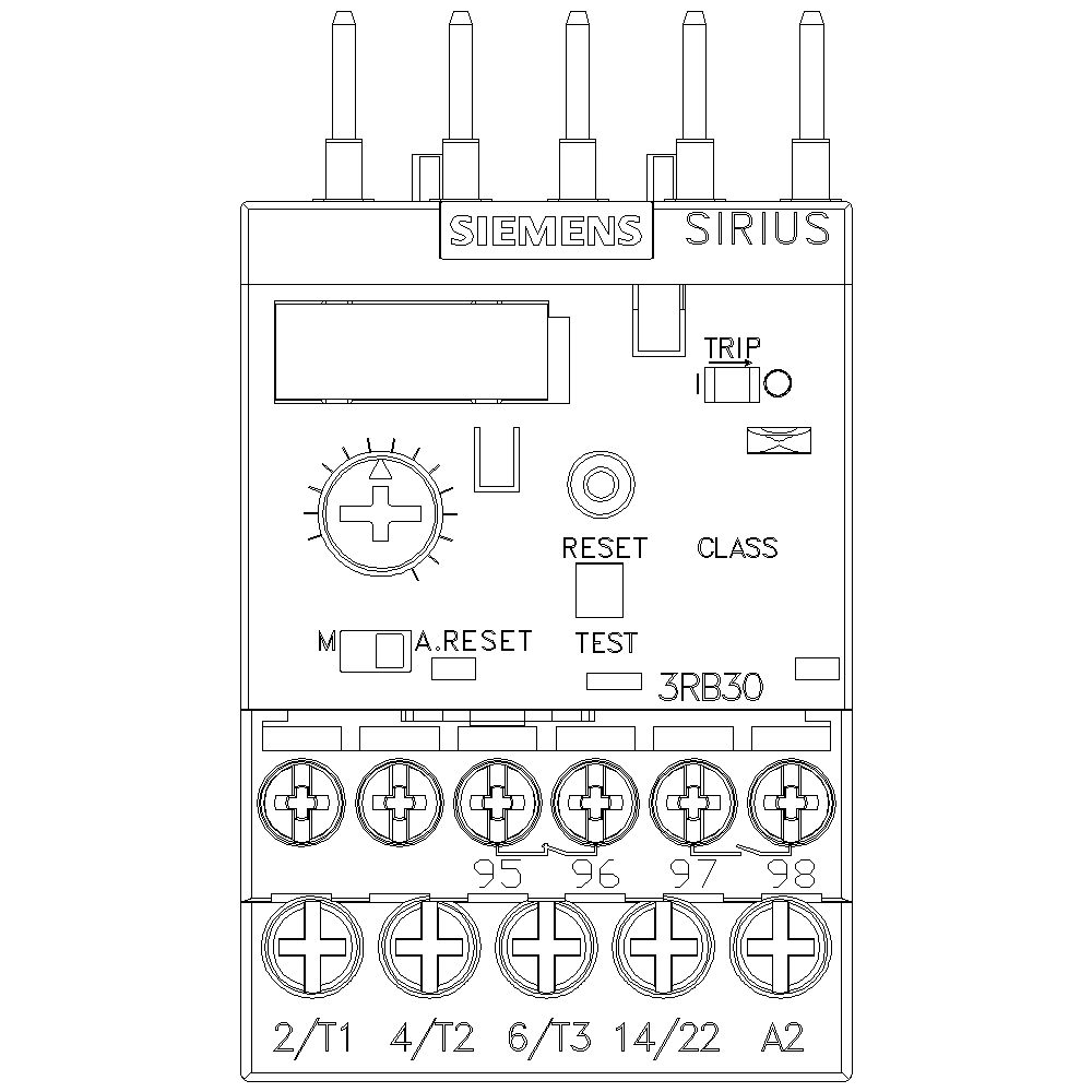 Siemens 3RB3016-1RB0 690 Vac 0.1 to 0.4 Amp 3-Pole 1No 1Nc Electronic Solid State Overload Relay