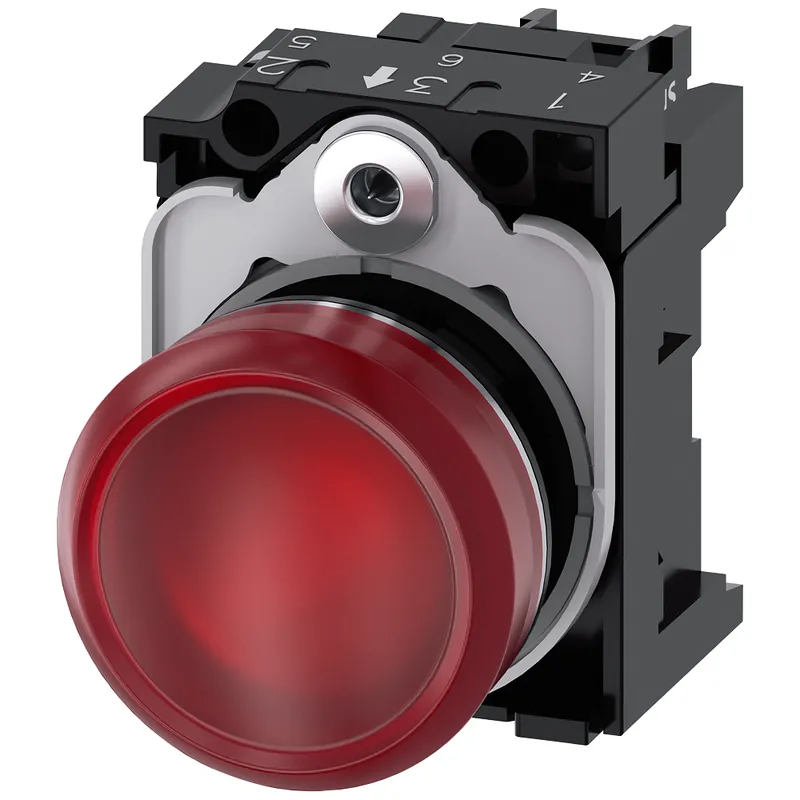 Siemens 3SU1153-6AA20-1AA0 Indicator Light LED Red 110V AC