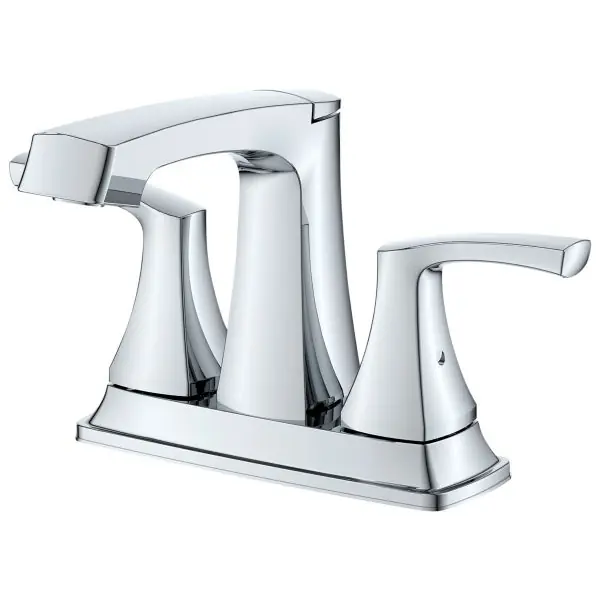 Luxury Line 192-6401 Presley Two Handle Bathroom Faucet with Brass Pop-Up Drain, Polished Chrome