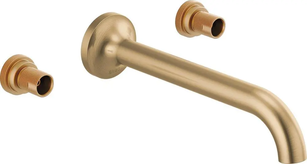 Brizo T65875LF-GLLHP-ECO Odin Two Handle Wall Mount Widespread Bathroom Sink Faucet in Luxe Gold