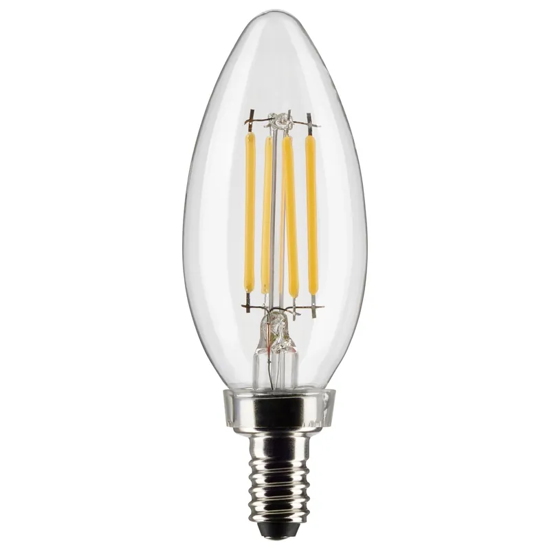 Satco S21265 4 Watt B11 LED Lamp - Clear - Candelabra Base - 90 CRI - 3000K - 120 Volts