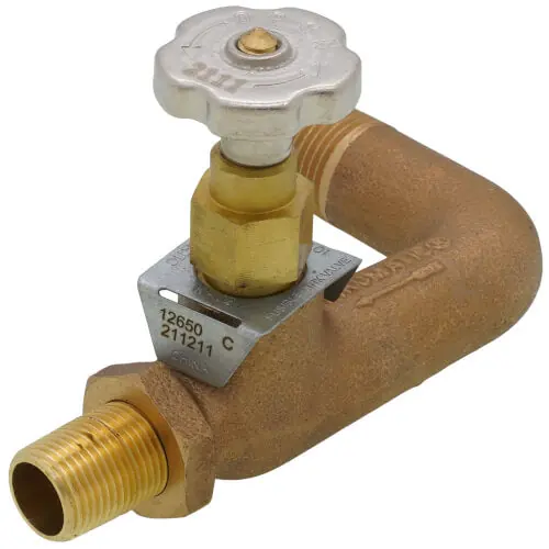 Firomatic 12650 1/2 MPT Inlet x 3/8 MPT Nipple Outlet 90-Degree Side Fusible Tank Valve