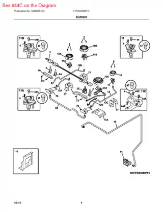 Electrolux 316527514 Orifice Burner Simmer