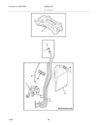 Electrolux 5304536707 Inlet Tube Connector Assy